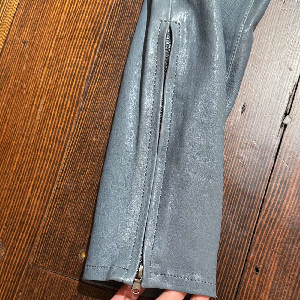 J Brand mid rise Slate/Blue Leather Pants - Picture 8 of 14